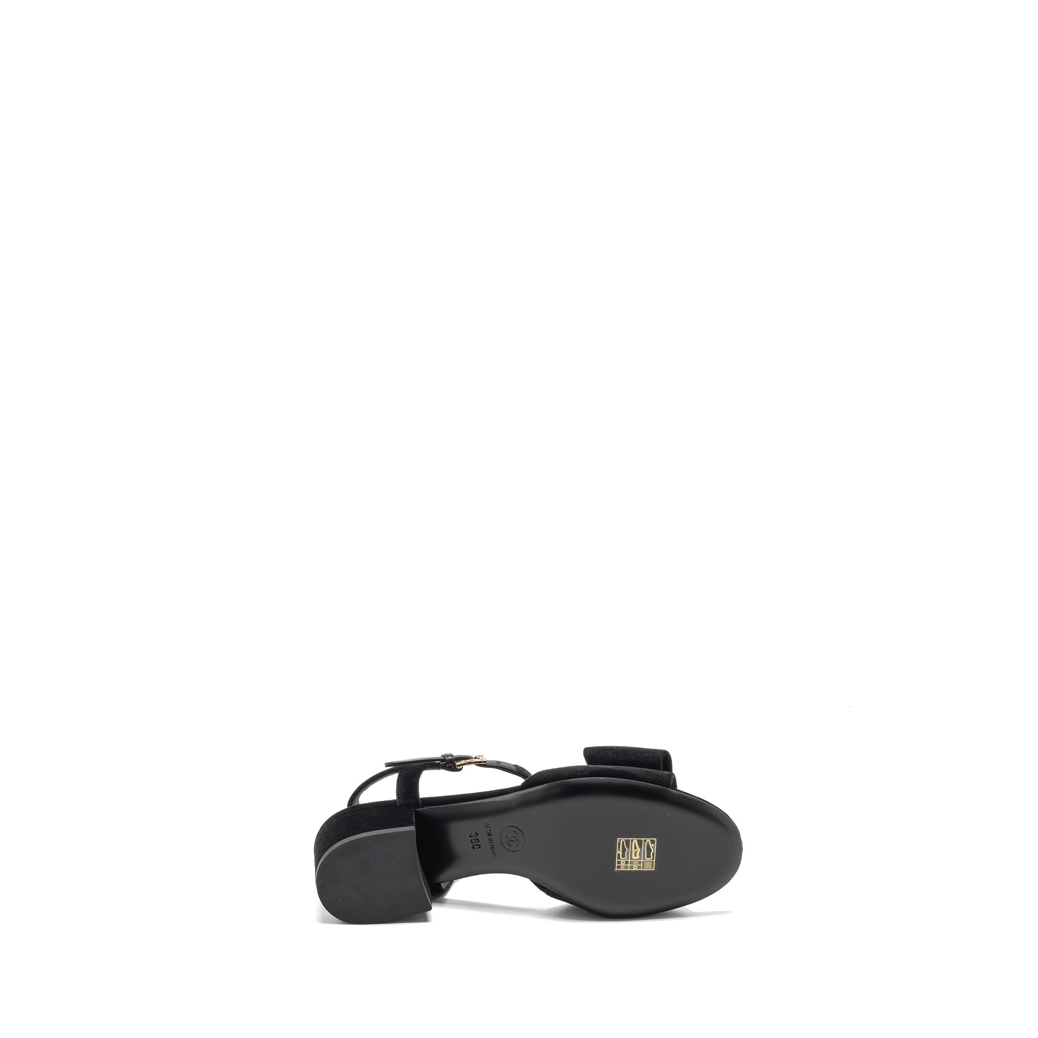CHANEL 24K CRYSTAL CC LOGO SANDALS VELVET BLACK LGHW