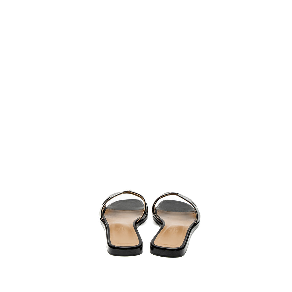 HERMES ORAN SANDAL BOX BLACK