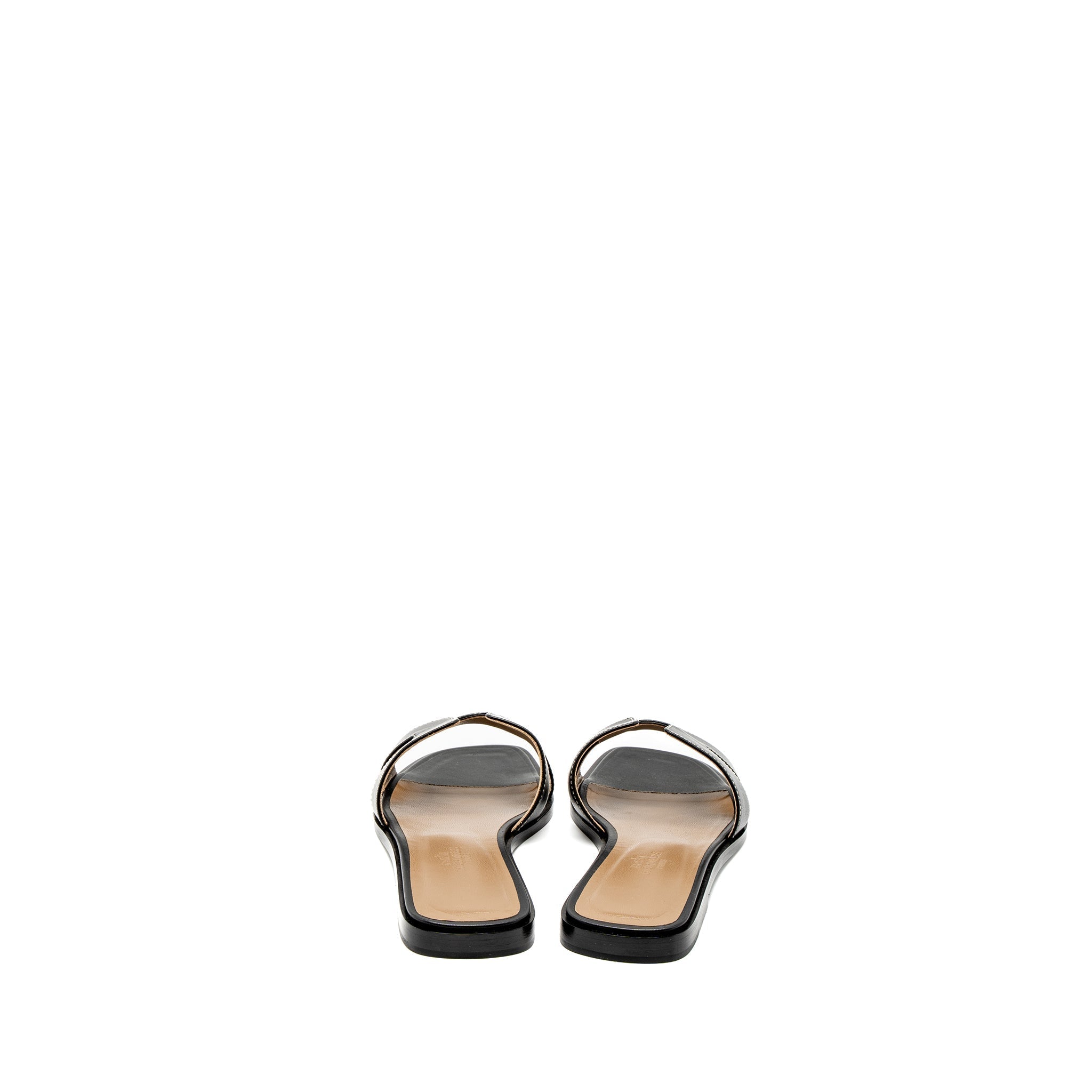 HERMES ORAN SANDAL BOX BLACK