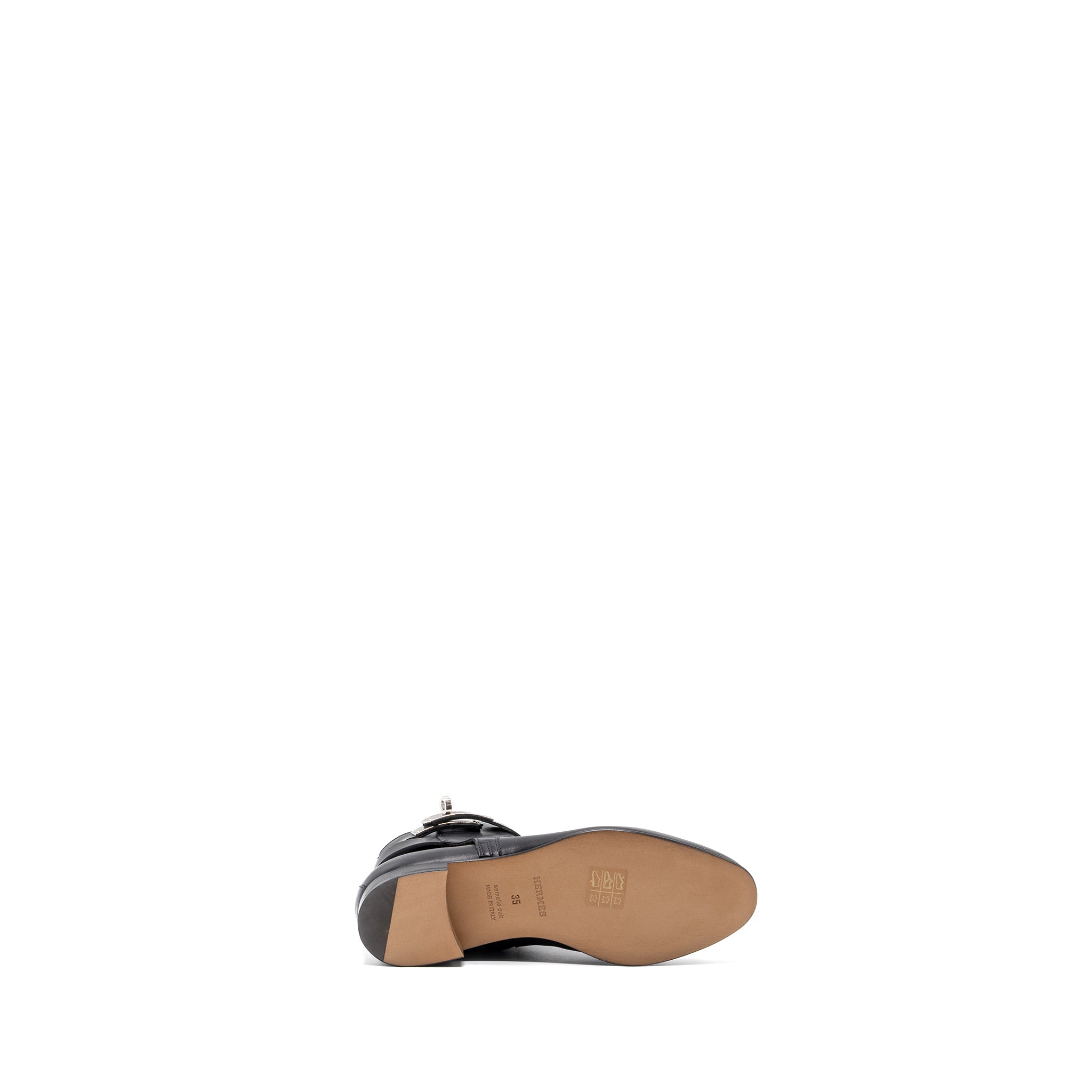 HERMES NEO ANKLE BOOTS WITH KELLY BUCKLE CALFSKIN BLACK SHW
