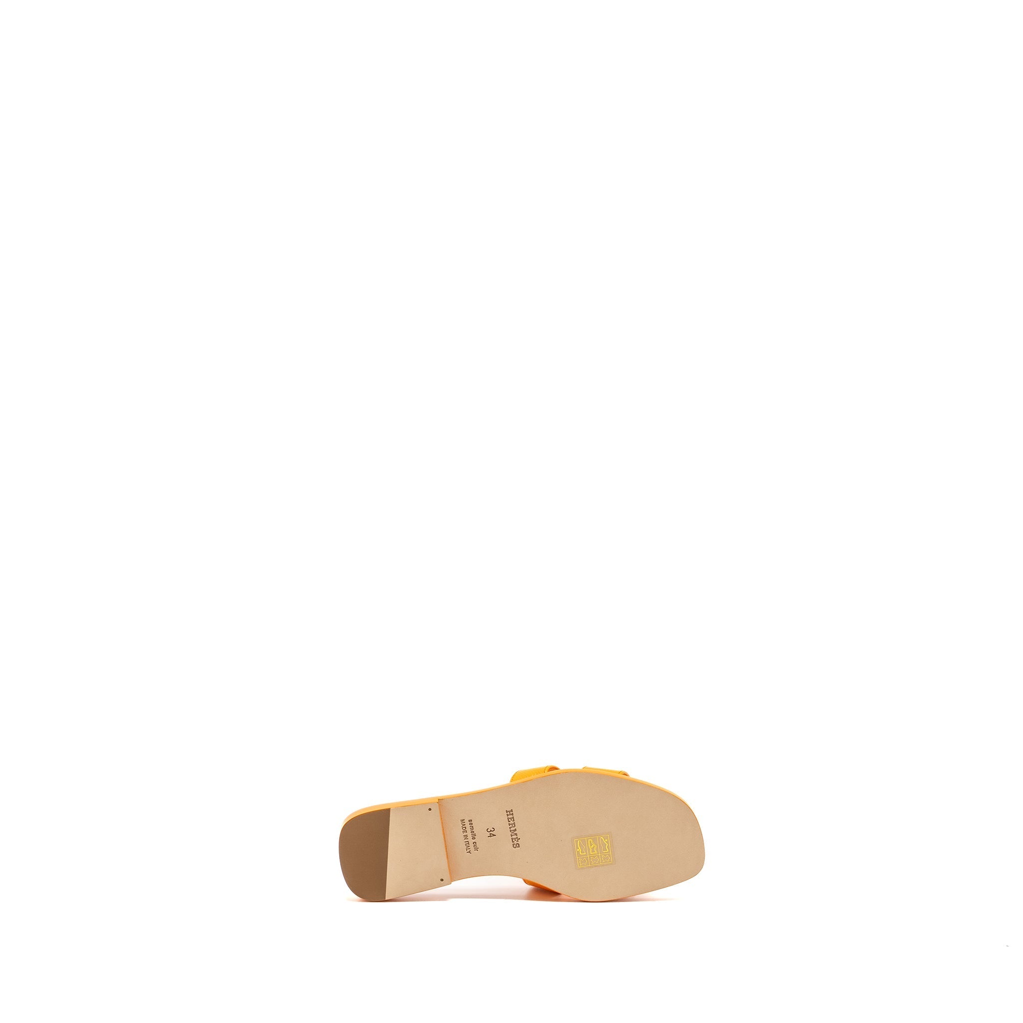 HERMES ORAN SANDALS EPSOM ORANGE