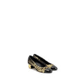 CHANEL 21K PUMPS SEQUINS/PATENT GOLD/BLACK