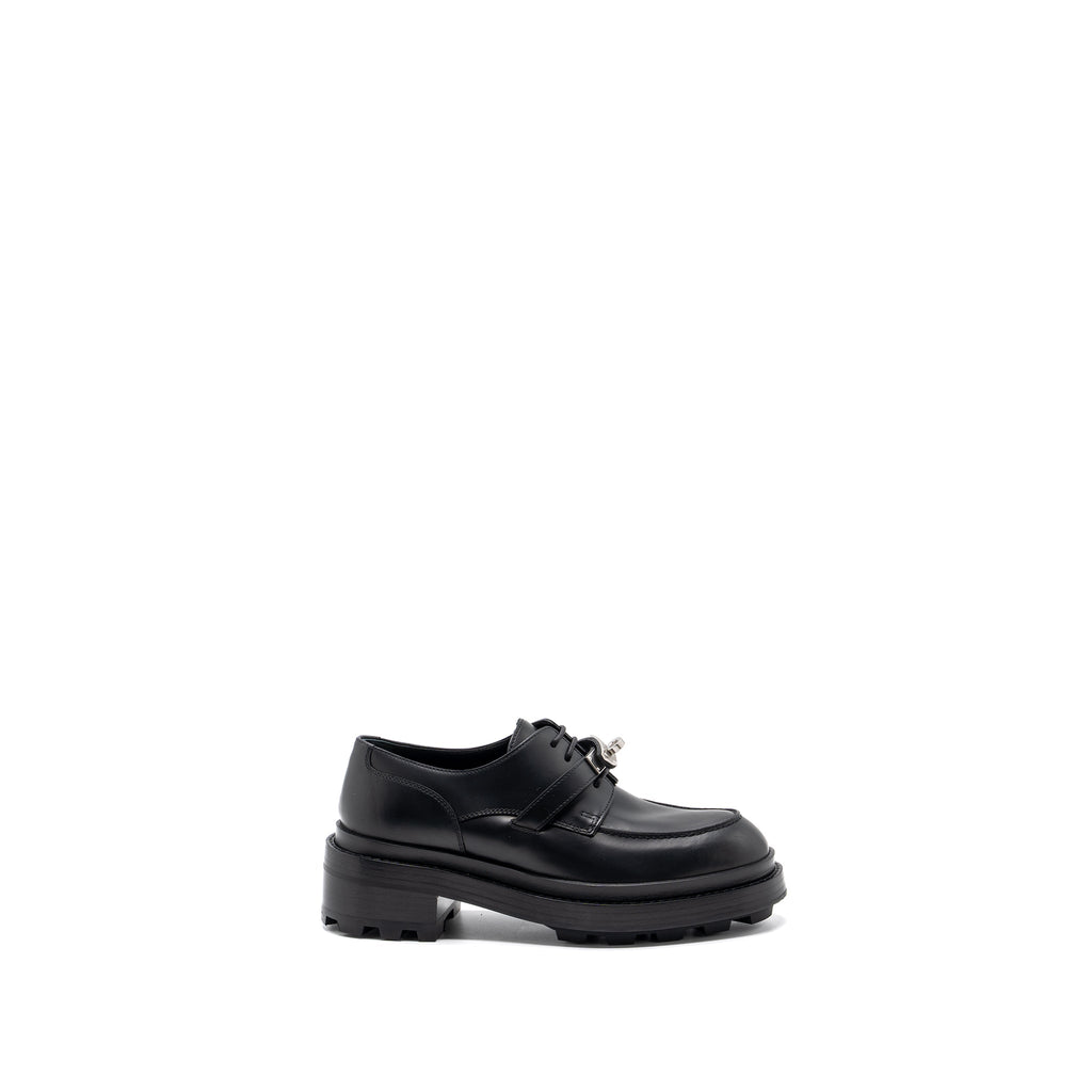 HERMES DERBY OXFORD LOAFER CALFSKIN BLACK SHW