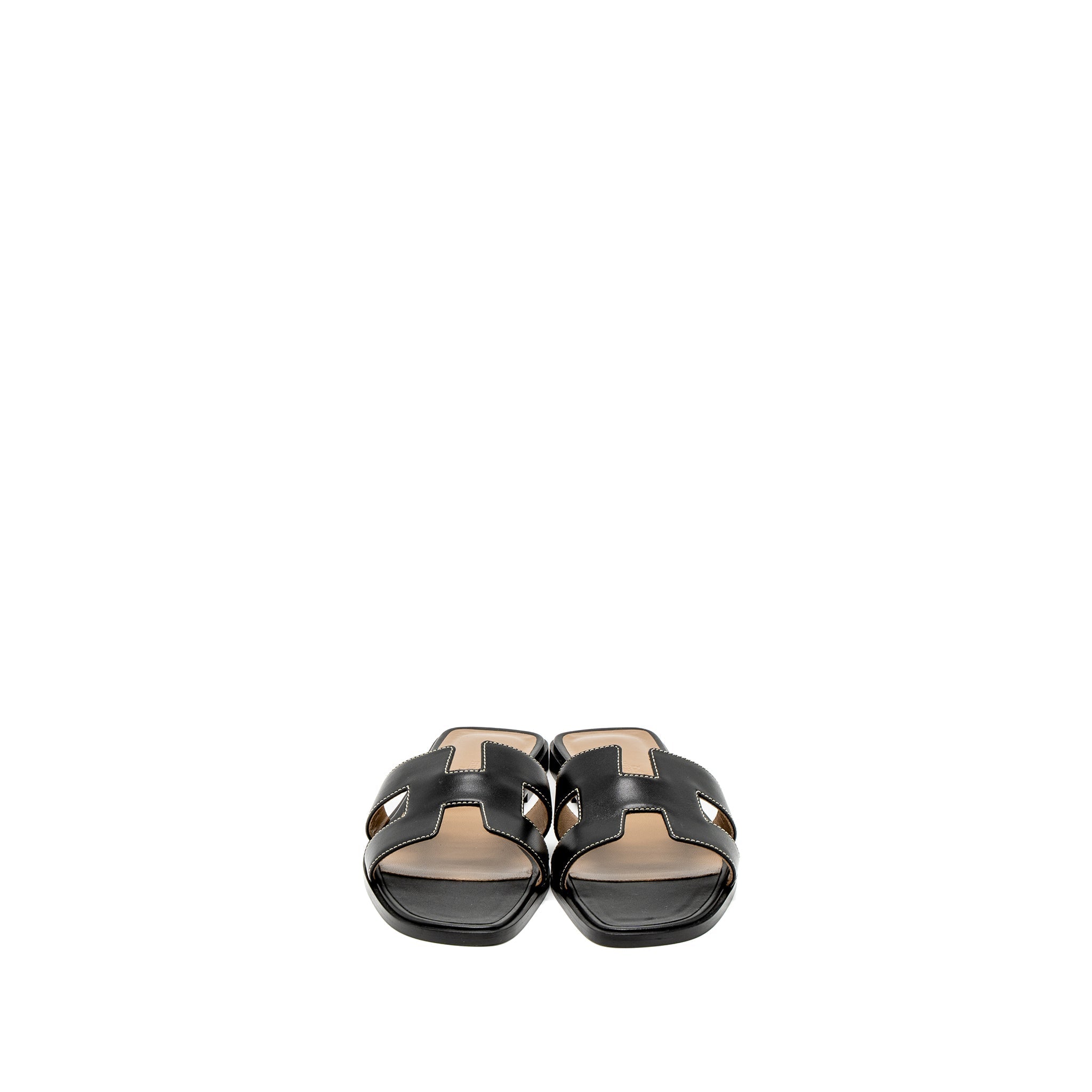 HERMES ORAN SANDAL BOX BLACK