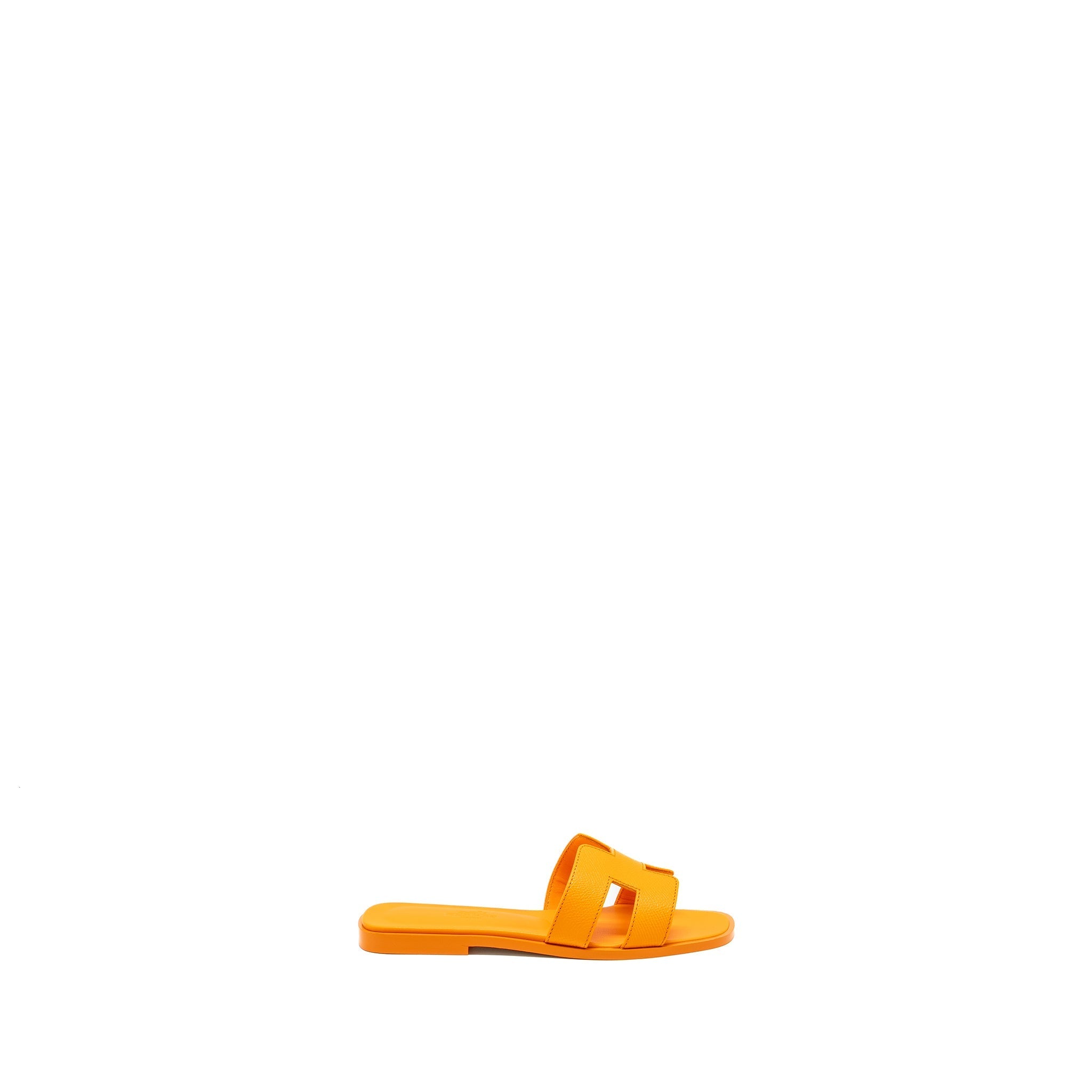 HERMES ORAN SANDALS EPSOM ORANGE