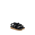 CHANEL 21S QUILTED LETTER SANDALS BLACK SHW