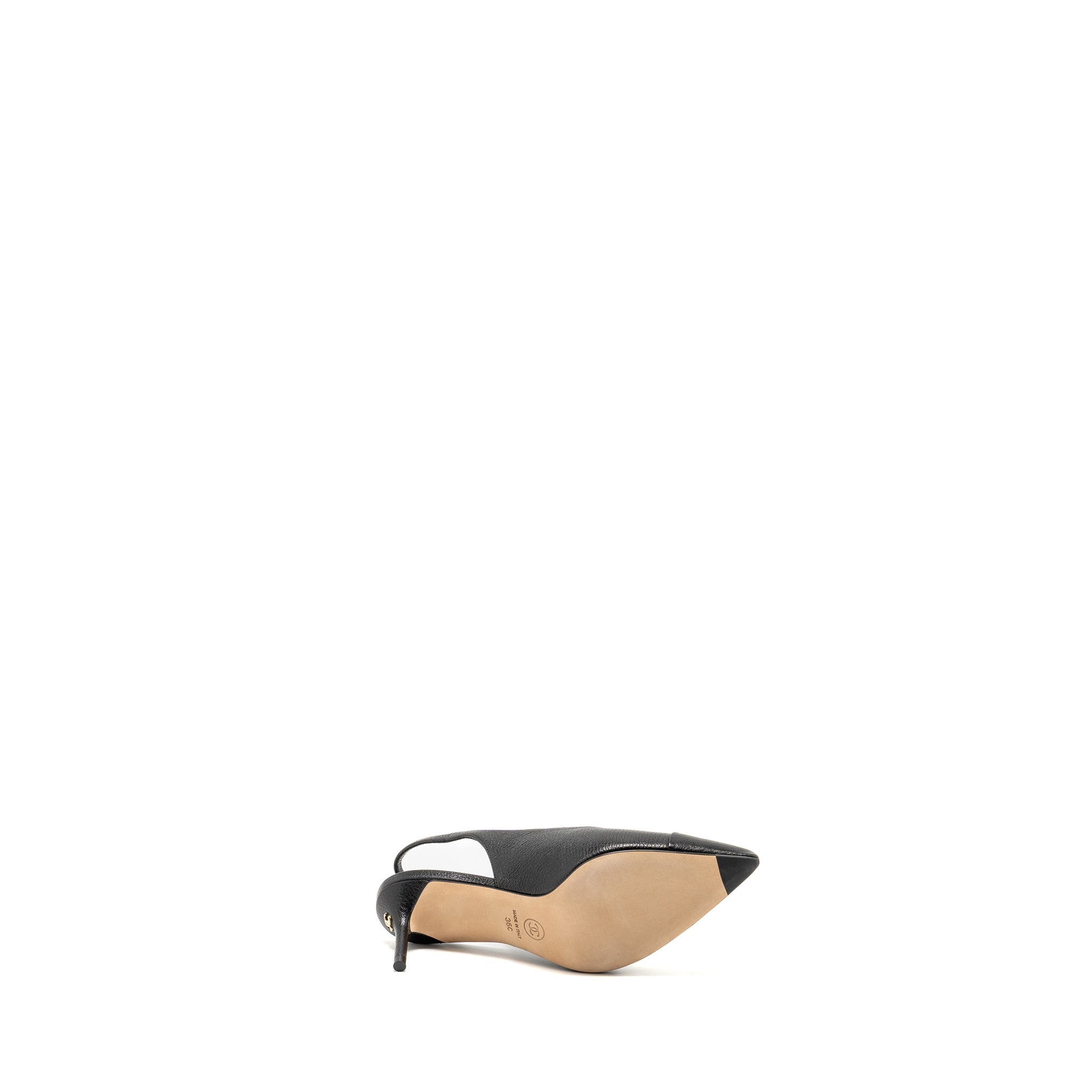 CHANEL PUMPS SLINGBACK LEATHER BLACK