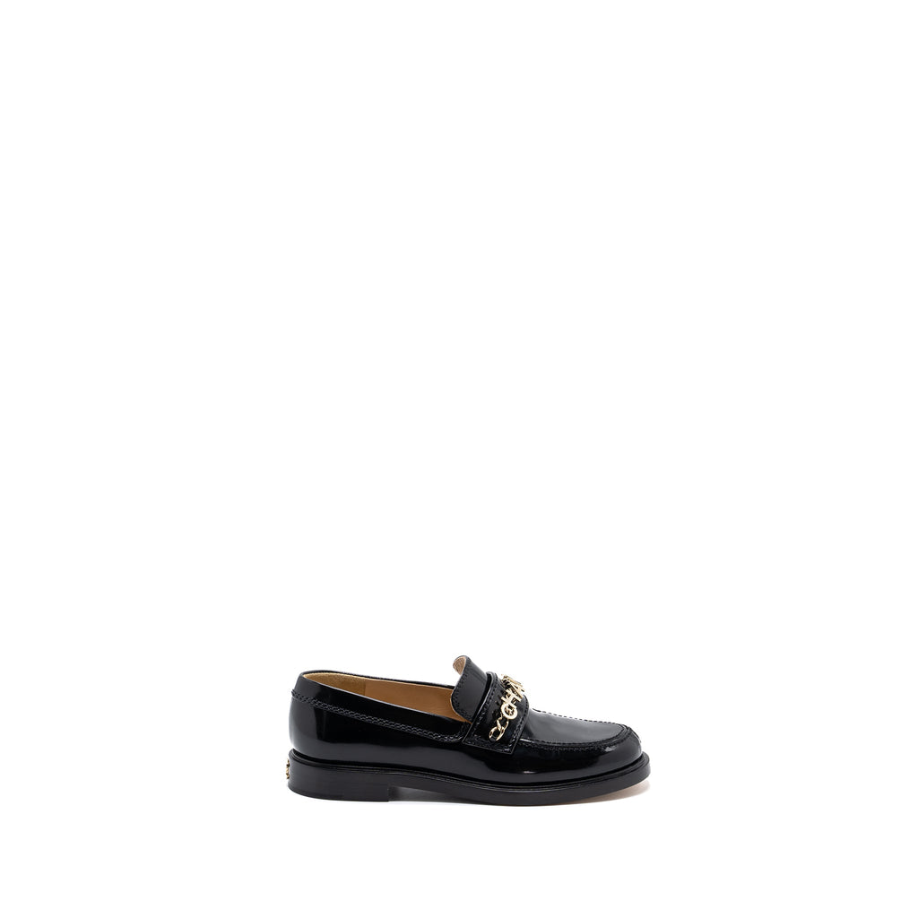 CHANEL LETTER LOAFER PATENT LEATHER BLACK LGHW