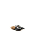GUCCI HORSEBIT PRINCETOWN FUR SLIPPER LEATHER BLACK GHW