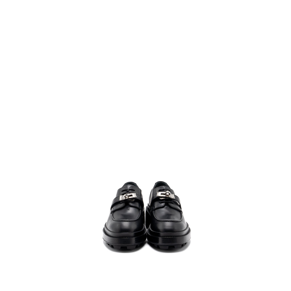 HERMES DERBY OXFORD LOAFER CALFSKIN BLACK SHW