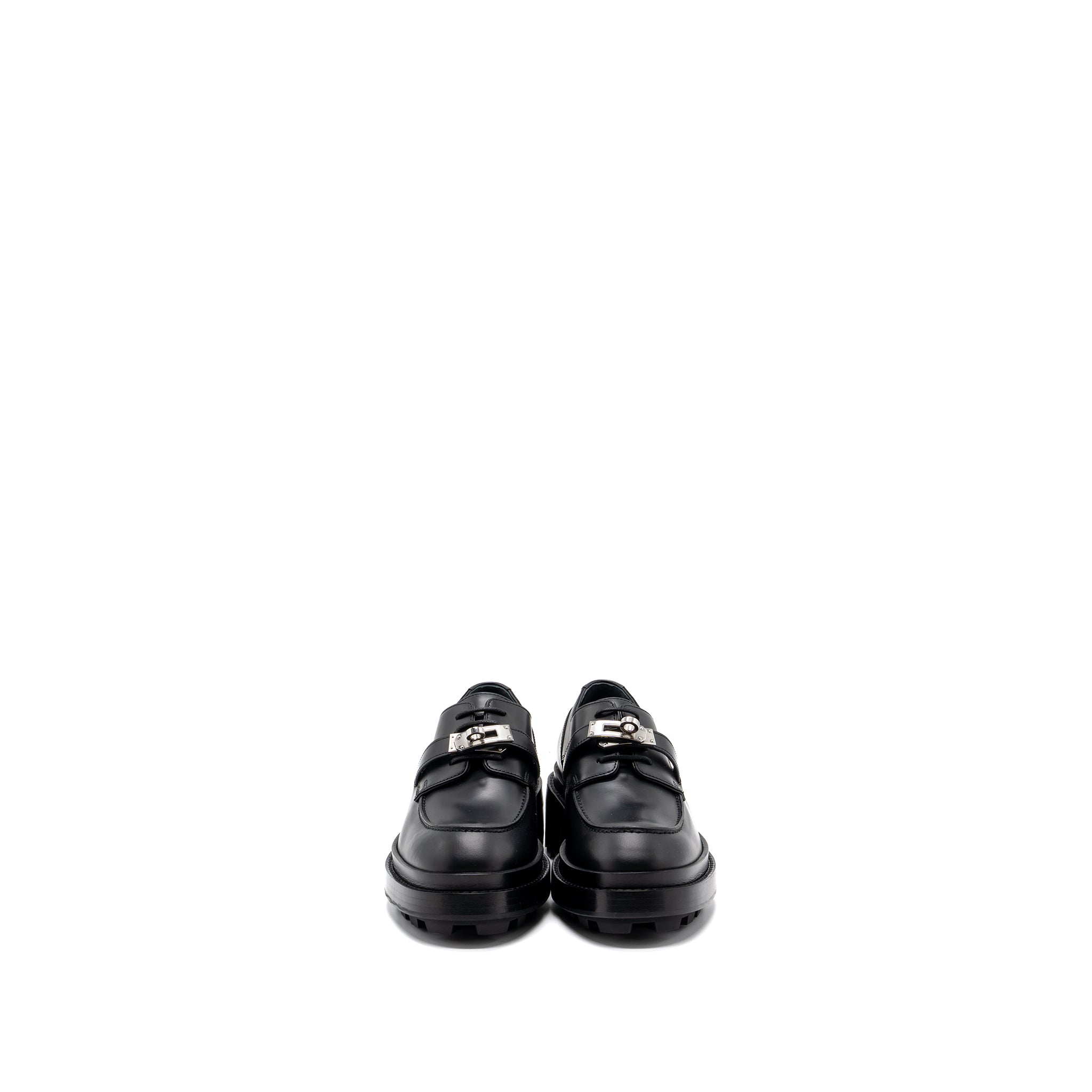 HERMES DERBY OXFORD LOAFER CALFSKIN BLACK SHW