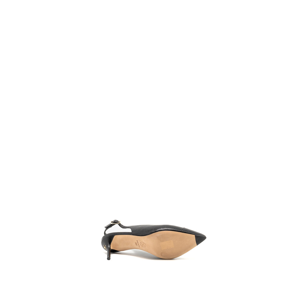 CHANEL PUMPS SLINGBACK LEATHER BLACK