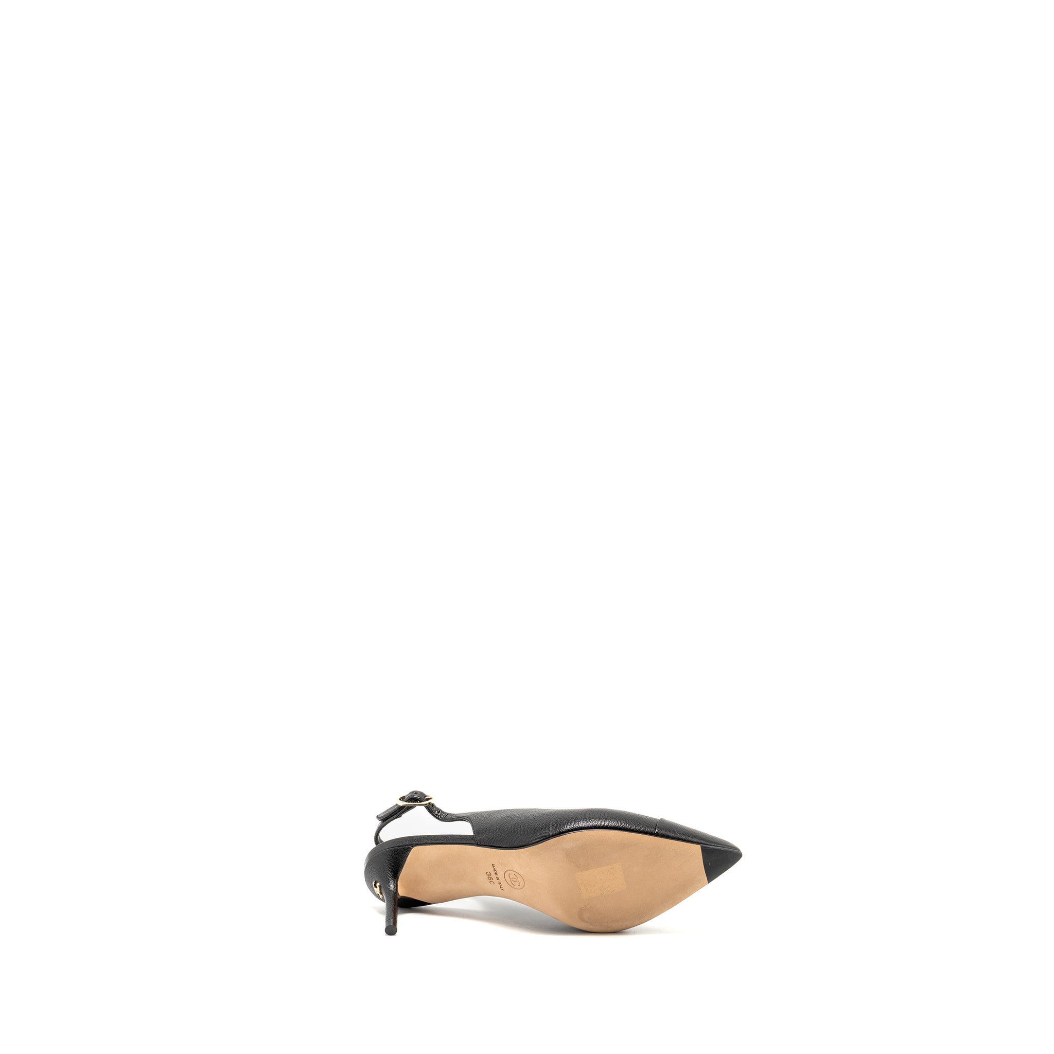 CHANEL PUMPS SLINGBACK LEATHER BLACK