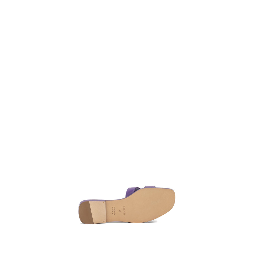 HERMES ORAN SANDAL CALFSKIN VIOLET MAJORETT
