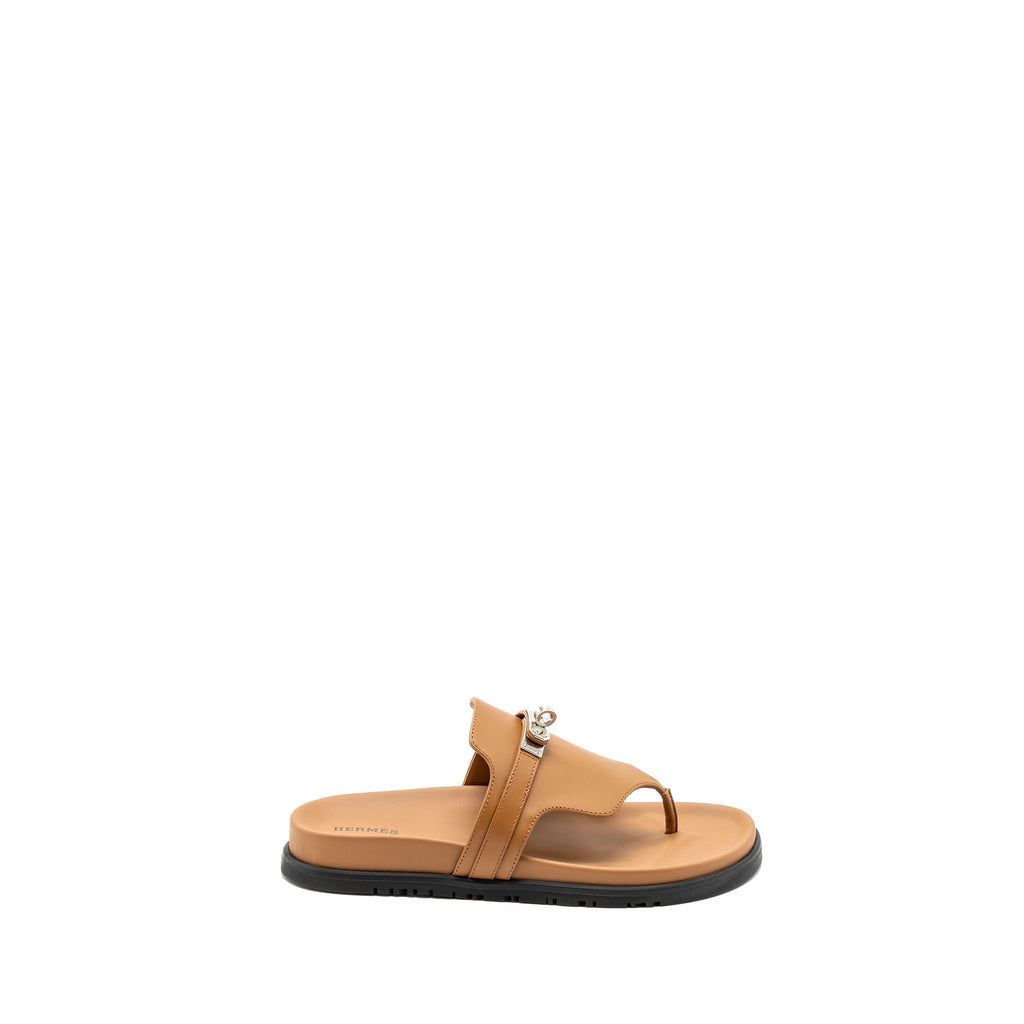 HERMES EMPIRE SANDALS CALFSKIN NATUREL SHW