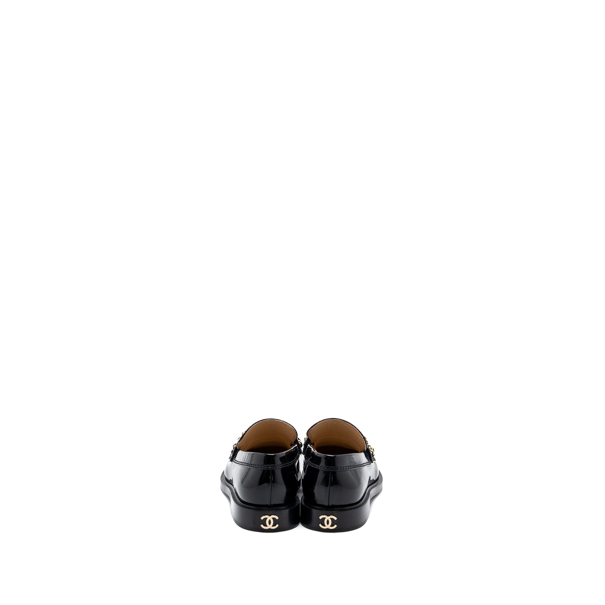 CHANEL LETTER LOAFER PATENT LEATHER BLACK LGHW