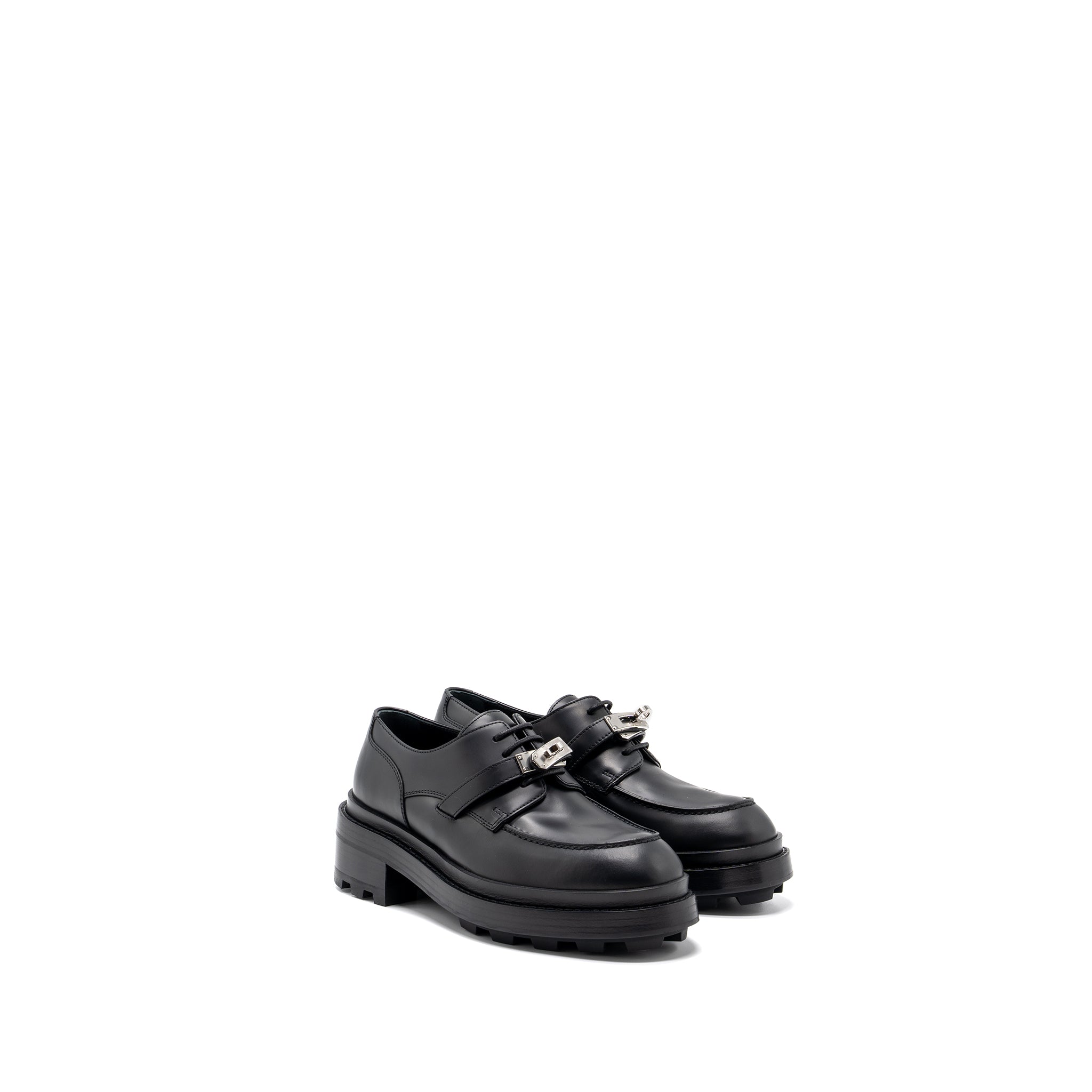 HERMES DERBY OXFORD LOAFER CALFSKIN BLACK SHW
