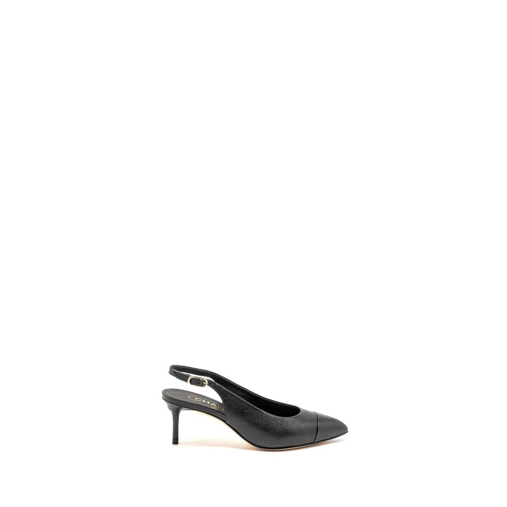 CHANEL PUMPS SLINGBACK LEATHER BLACK