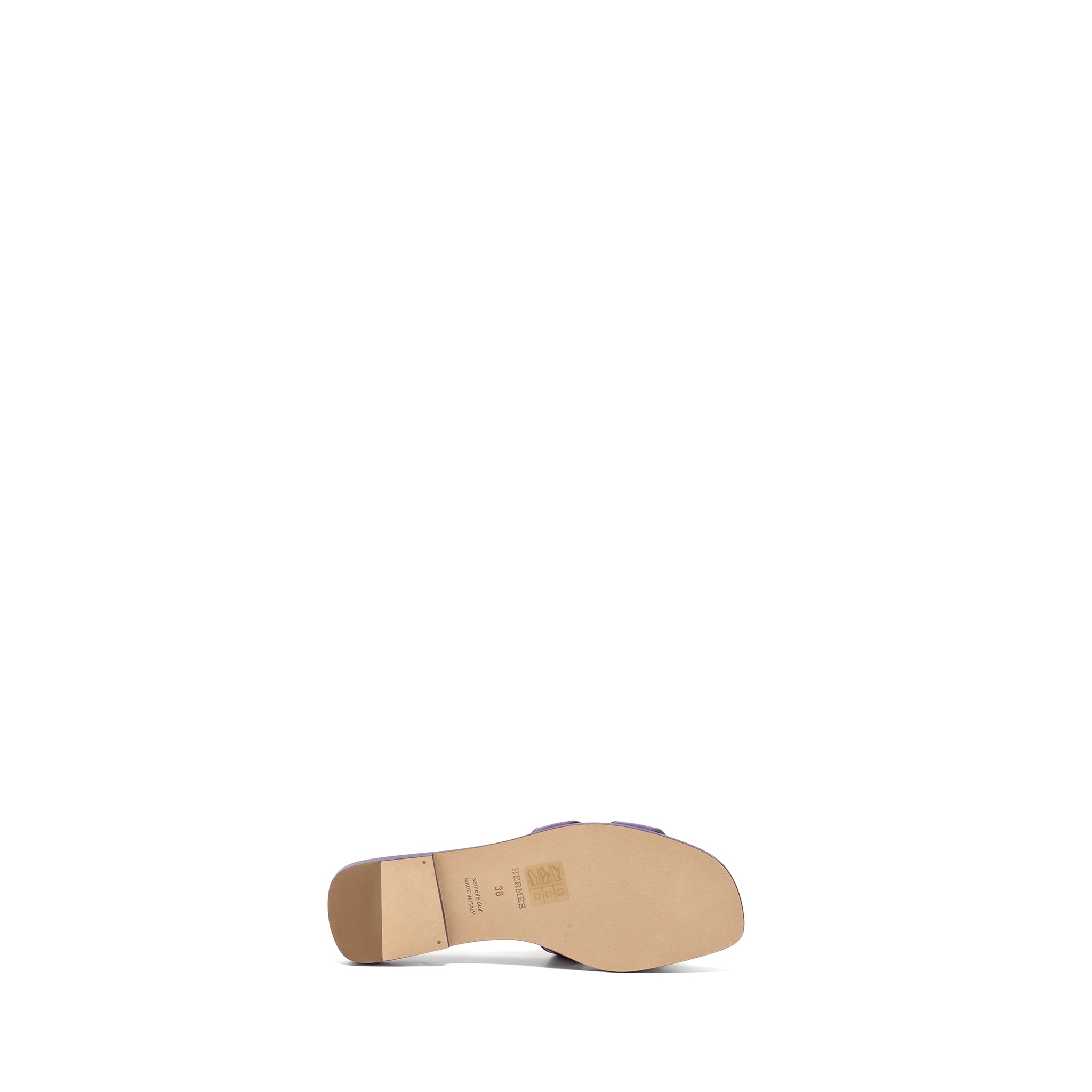 HERMES ORAN SANDAL CALFSKIN VIOLET MAJORETT