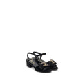 CHANEL 24K CRYSTAL CC LOGO SANDALS VELVET BLACK LGHW