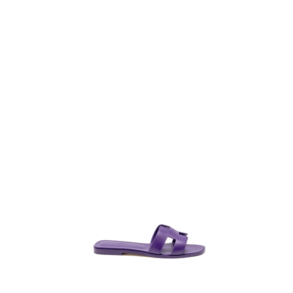 HERMES ORAN SANDAL CALFSKIN VIOLET MAJORETT