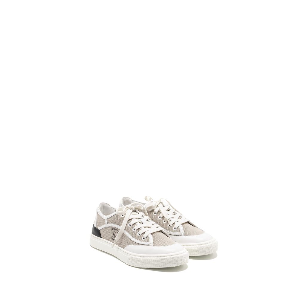HERMES GET SNEAKER COTTON PRUNOIR / BLANC