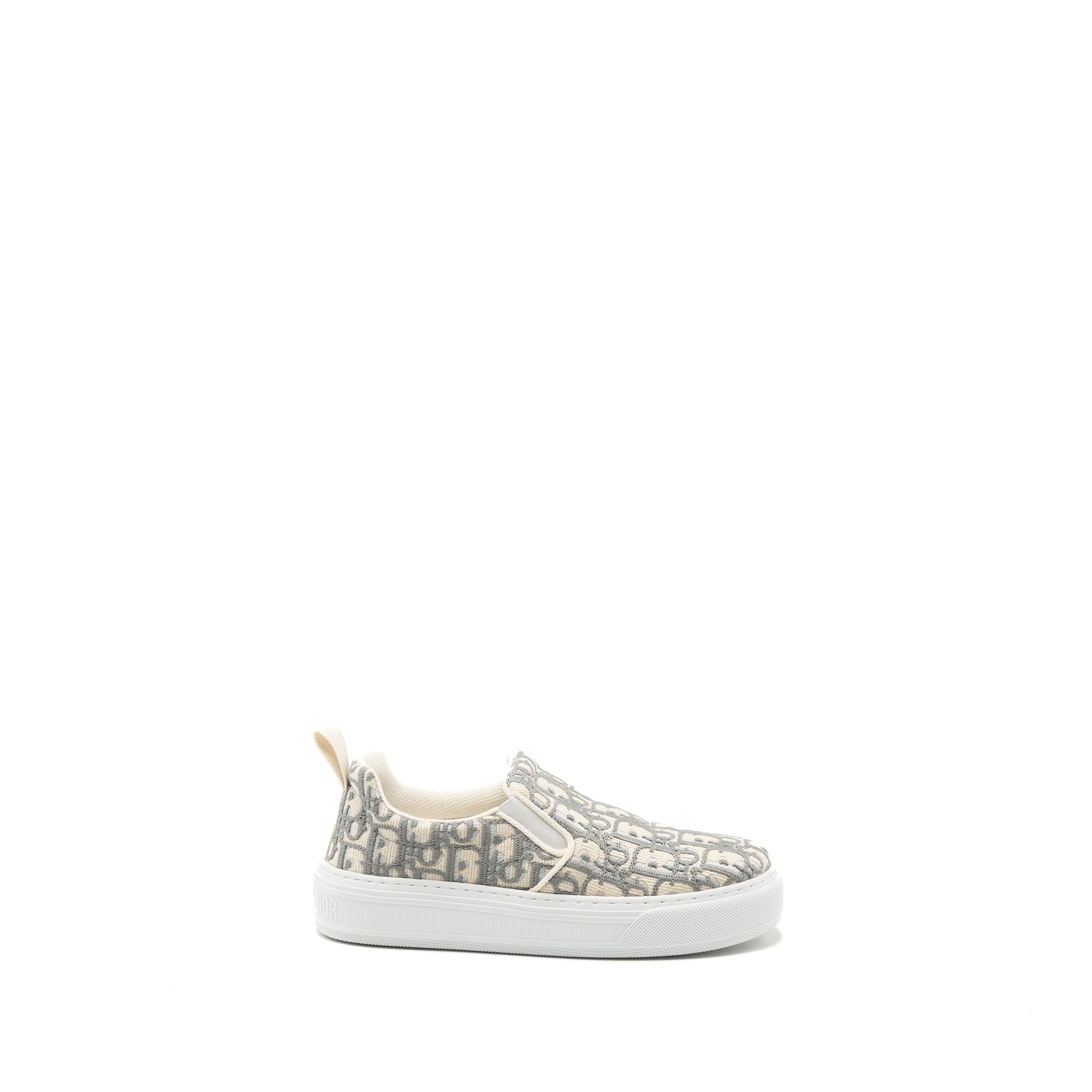 DIOR SOLAR LOAFERS OBLIQUE EMBROIDERY GREY STONE