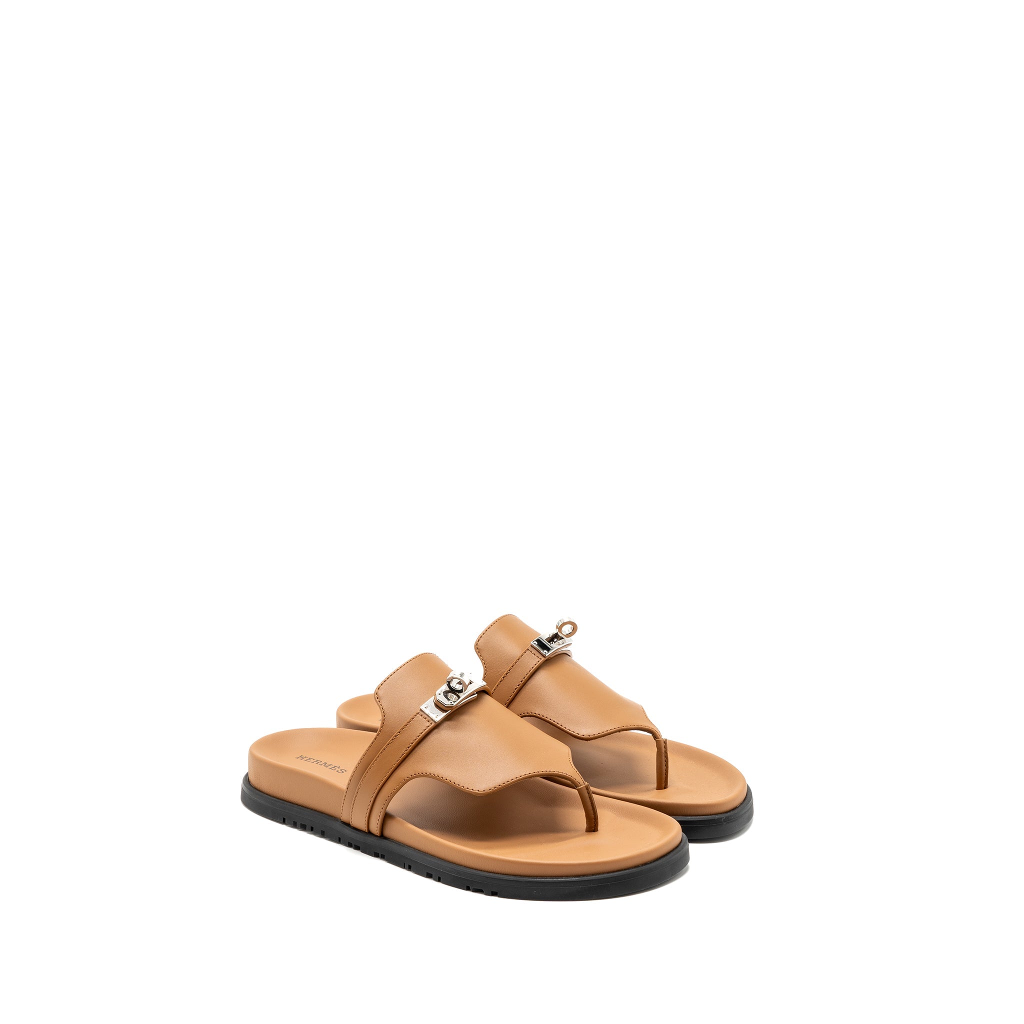HERMES EMPIRE SANDALS CALFSKIN NATUREL SHW