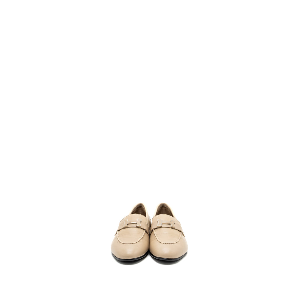 HERMES MOCASSINGS FEMME PAIRS LOAFER CHÈVRE BLANC GOMME SHW