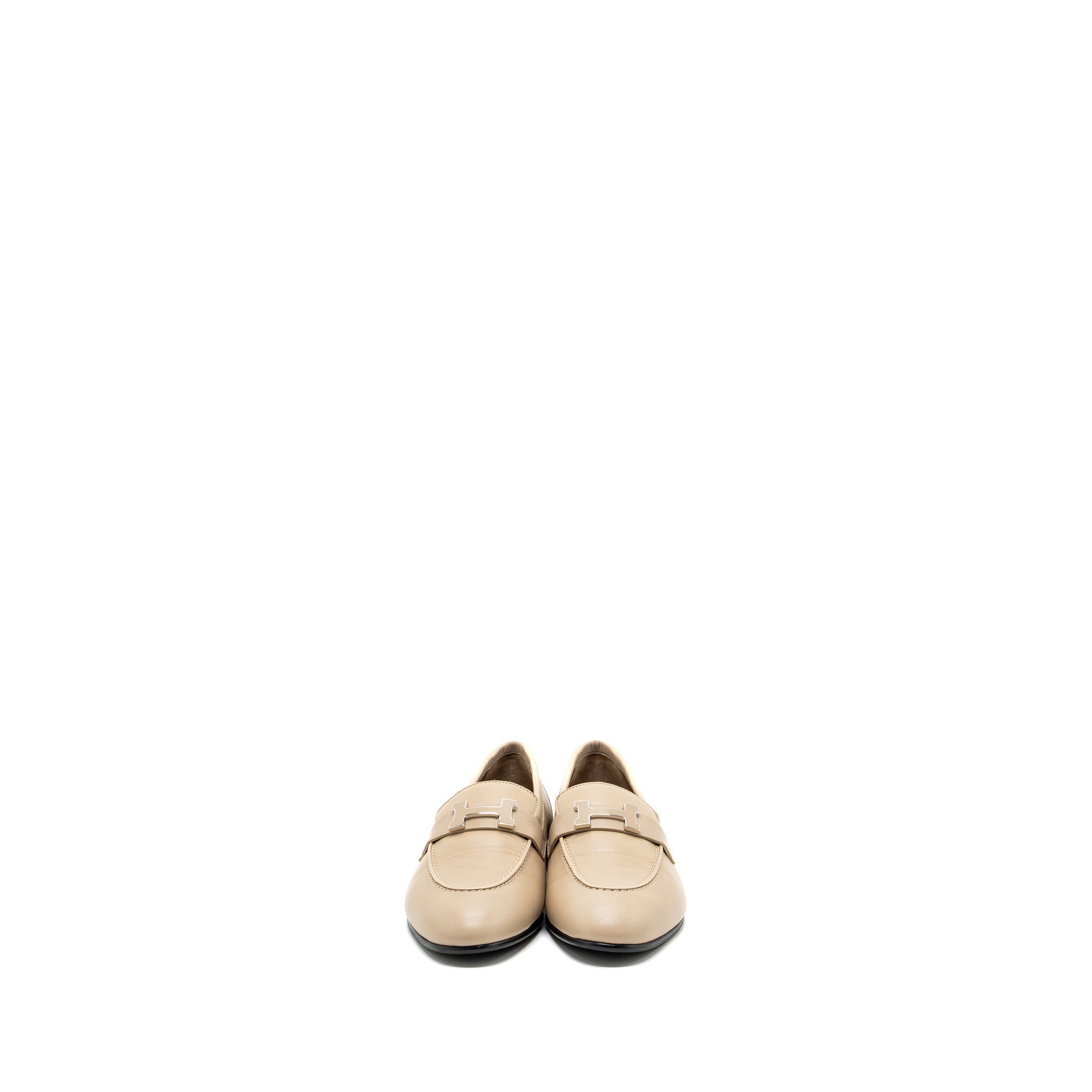 HERMES MOCASSINGS FEMME PAIRS LOAFER CHÈVRE BLANC GOMME SHW