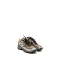 CHANEL 23A CC LOGO SNEAKERS FABRIC/LAMINATED KHAKI/SILVER/DARK PURPLE
