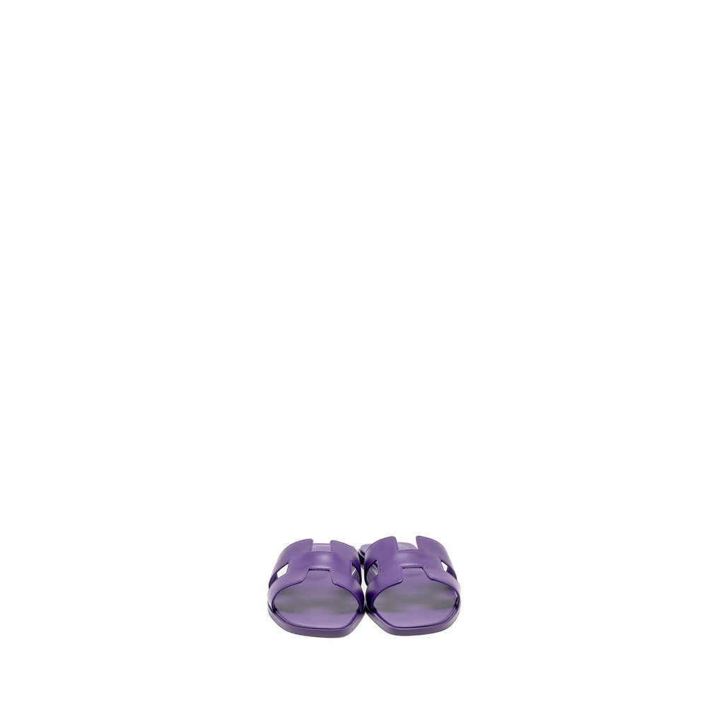HERMES ORAN SANDAL CALFSKIN VIOLET MAJORETT