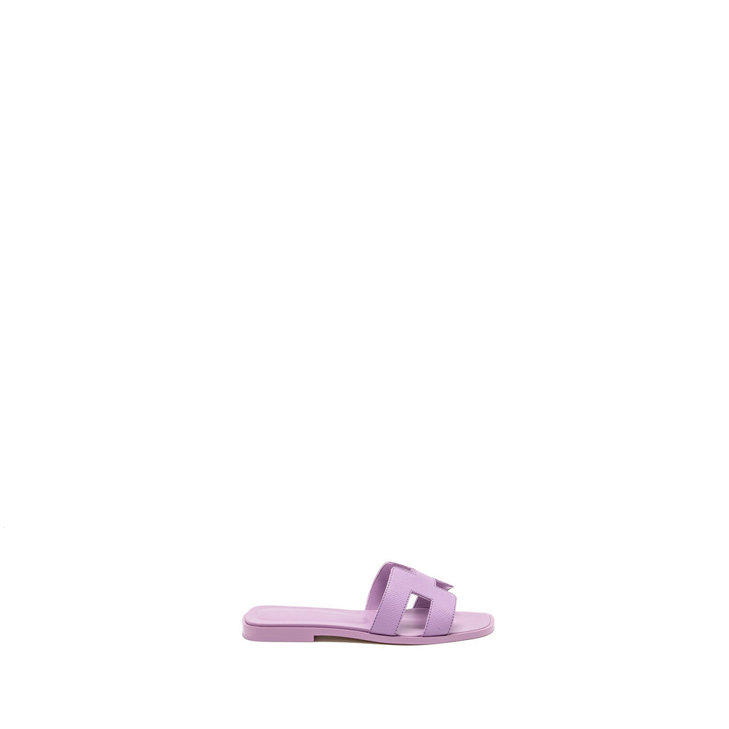 HERMES ORAN SANDALS EPSOM PURPLE