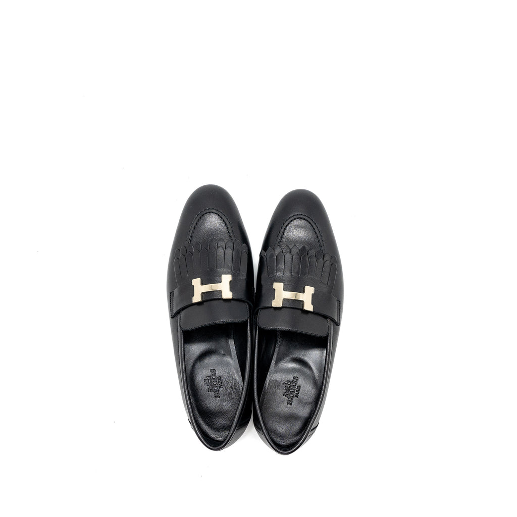 HERMES MOCASSINS ROYAL LOAFER BLACK GHW