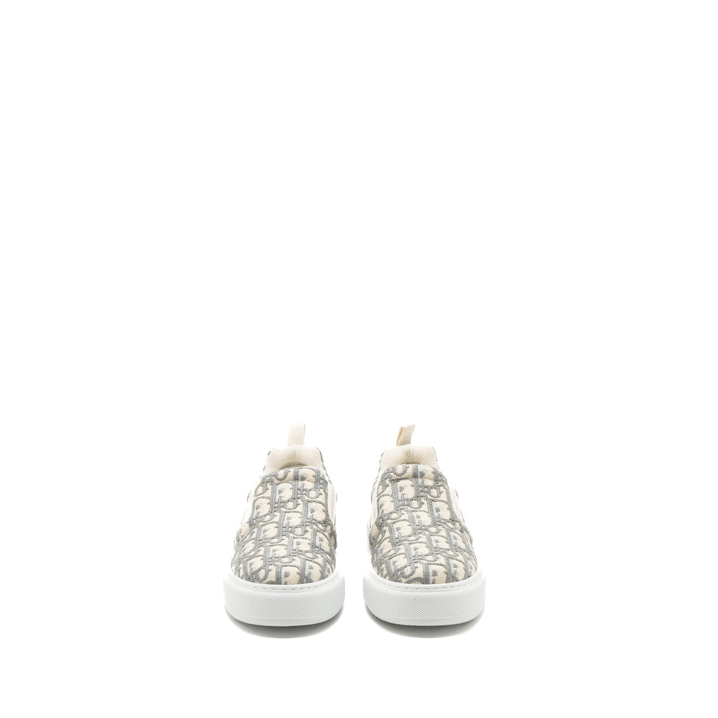 DIOR SOLAR LOAFERS OBLIQUE EMBROIDERY GREY STONE