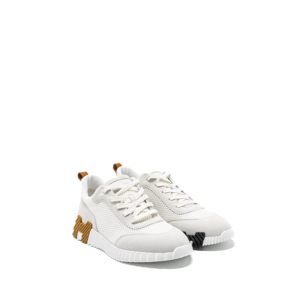 HERMES HOMME BOUNCING SNEAKER LEATHER BLANC/BEIGE