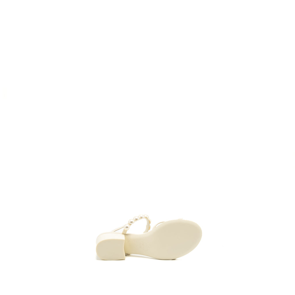CHANEL PEARL SANDAL LEATHER WHITE SHW
