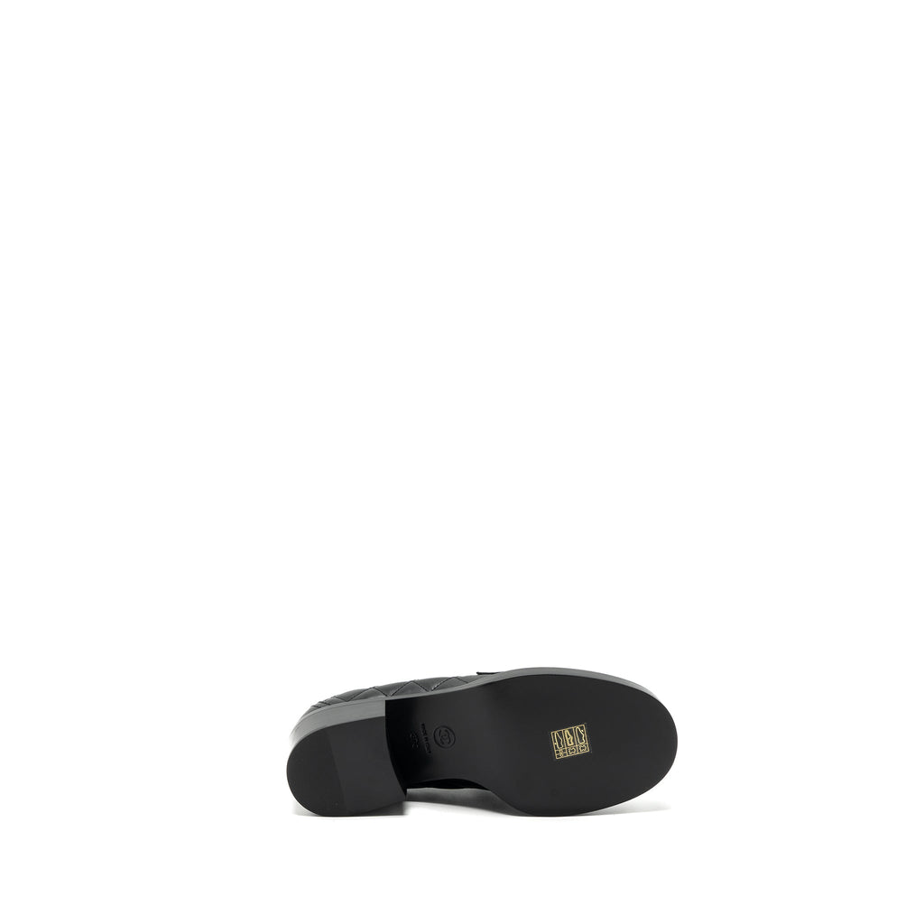 CHANEL HEART ROCK LOAFERS LEATHER BLACK LGHW
