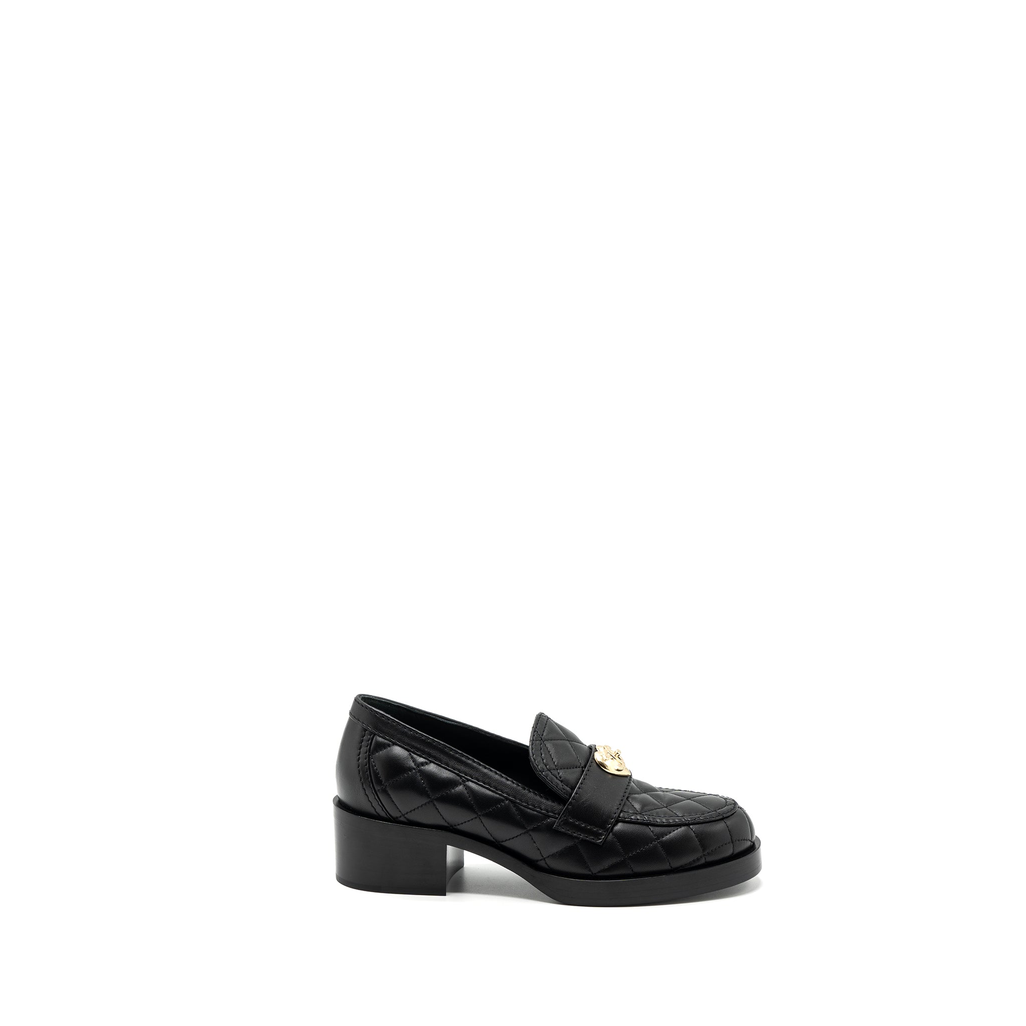 CHANEL HEART ROCK LOAFERS LEATHER BLACK LGHW