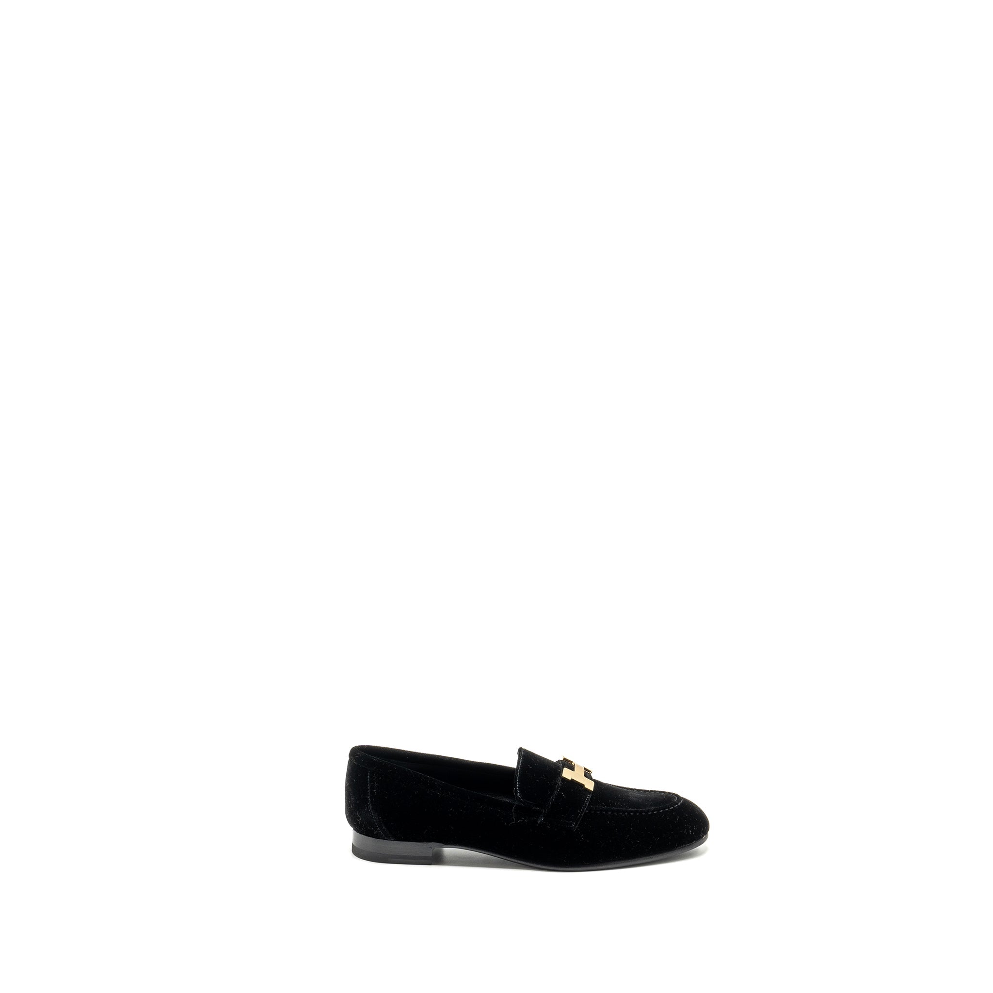 HERMES PARIS LOAFER VELVET BLACK GHW