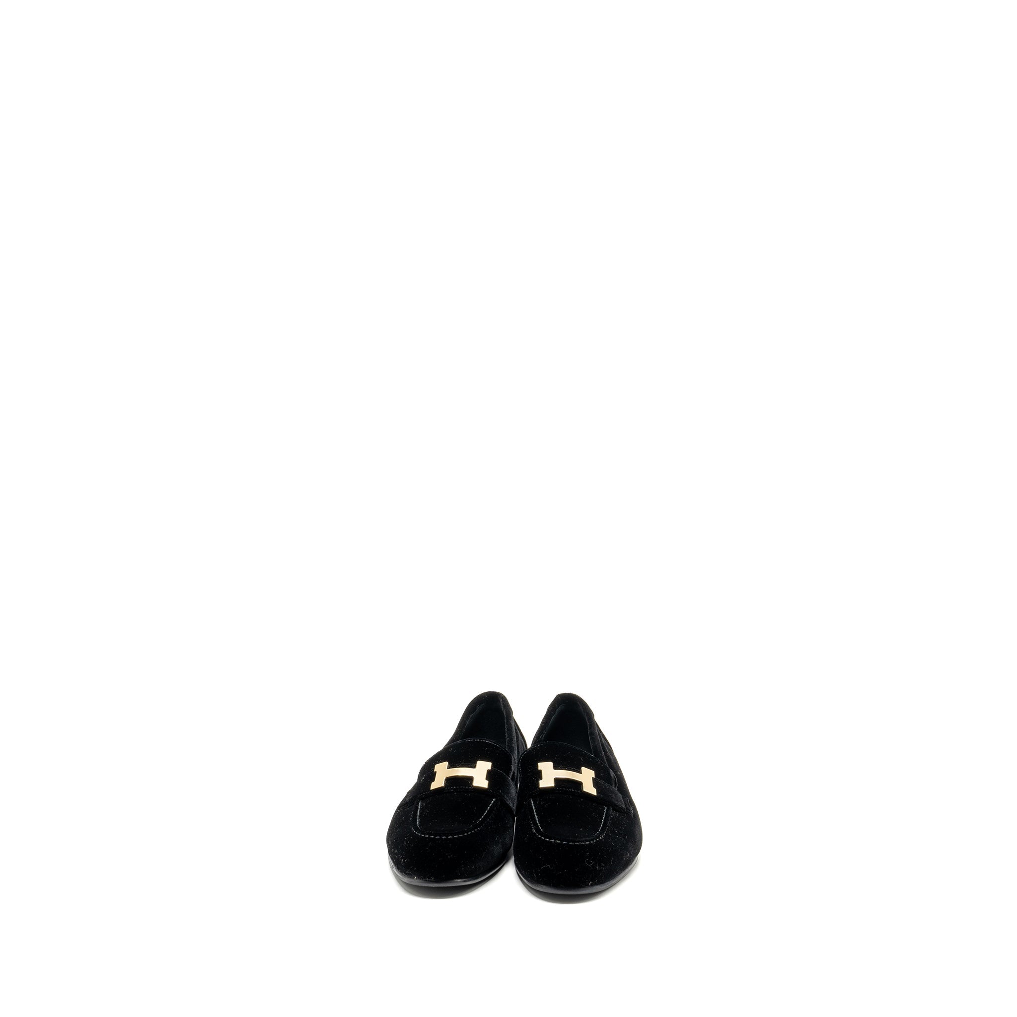 HERMES PARIS LOAFER VELVET BLACK GHW