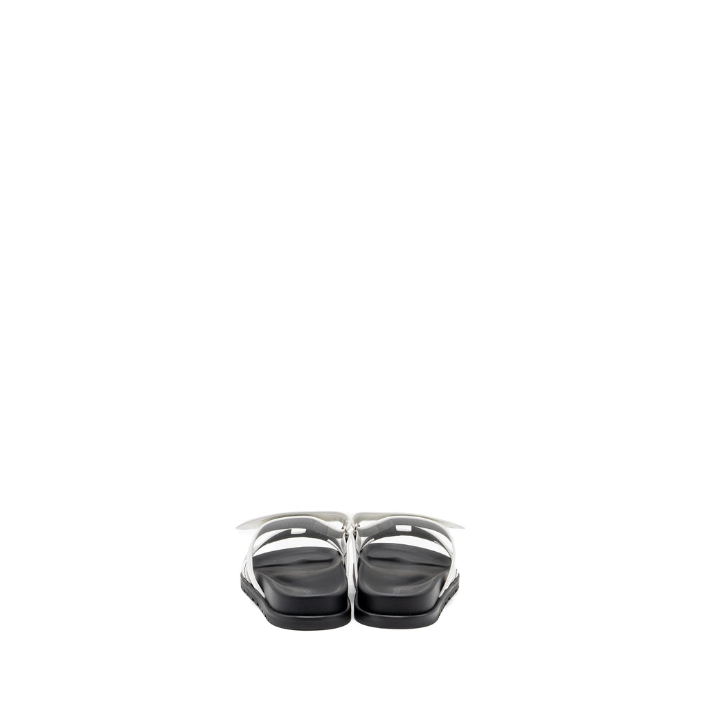 HERMES CHYPRE SANDALS STAR EMBROIDERED WHITE
