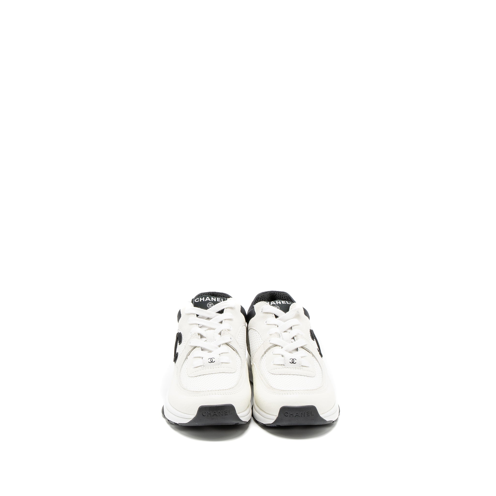 CHANEL TRAINERS SUEDE/CALFSKIN BLACK/WHITE