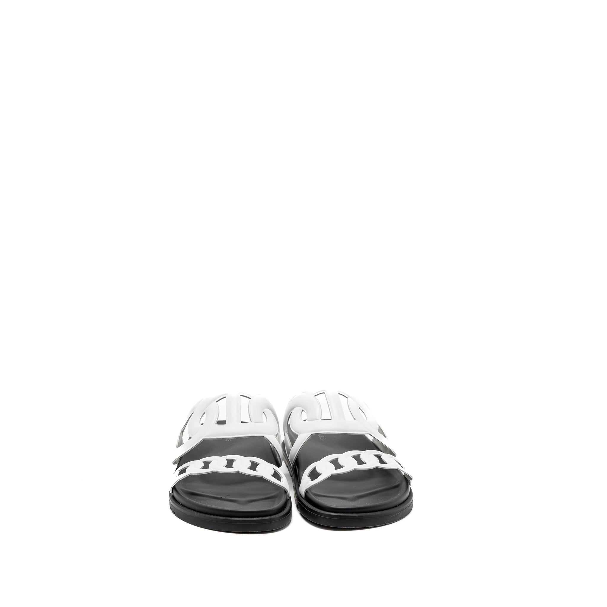 HERMES EXTRA SANDALS WHITE/BLACK