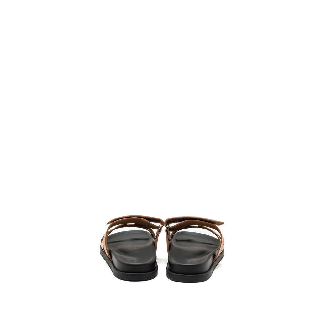 HERMES CHYPRE SANDALS STAR EMBROIDERED IN NATURAL