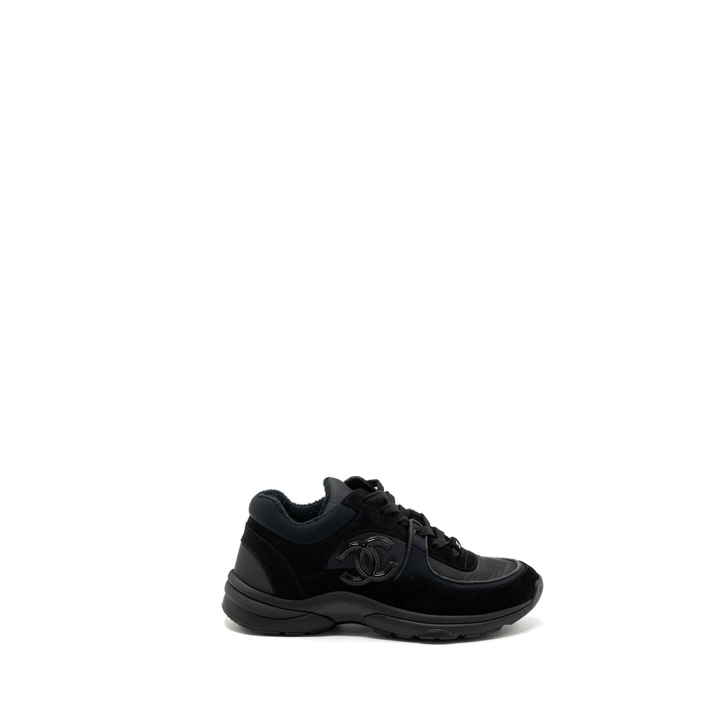 CHANEL TRAINERS/ SNEAKERS NYLON / SUEDE LEATHER BLACK