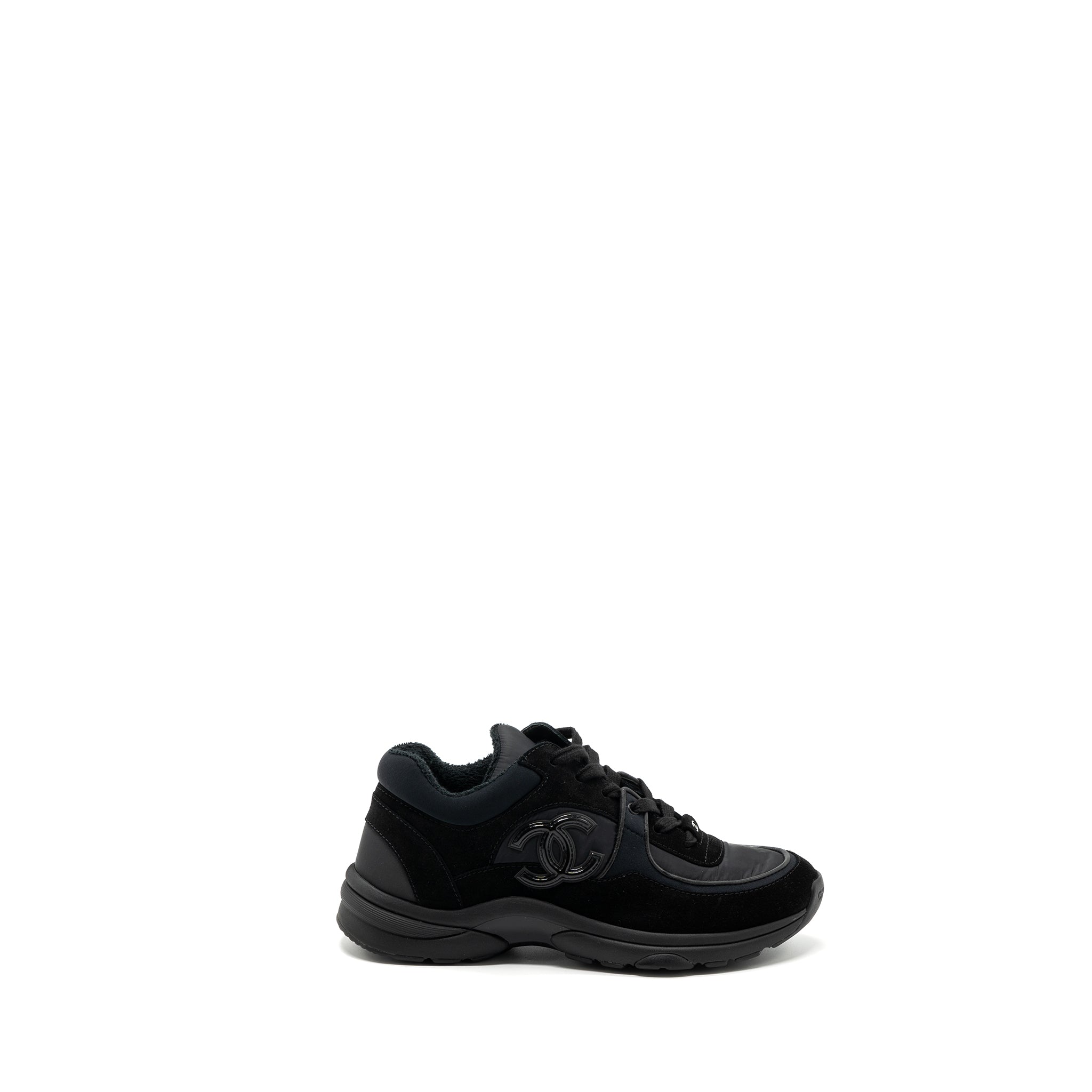 CHANEL TRAINERS/ SNEAKERS NYLON / SUEDE LEATHER BLACK