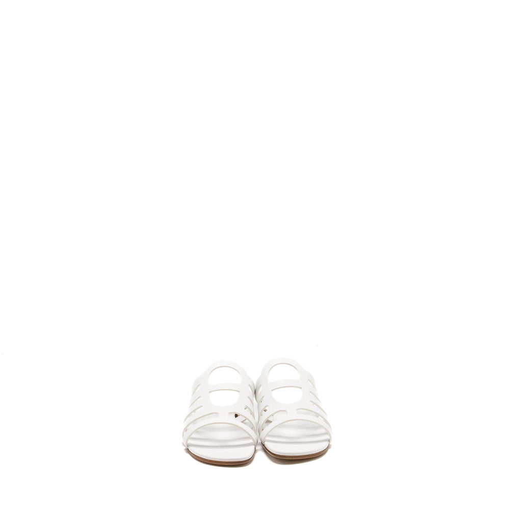 HERMES CAMELIA SANDAL CALFSKIN WHITE