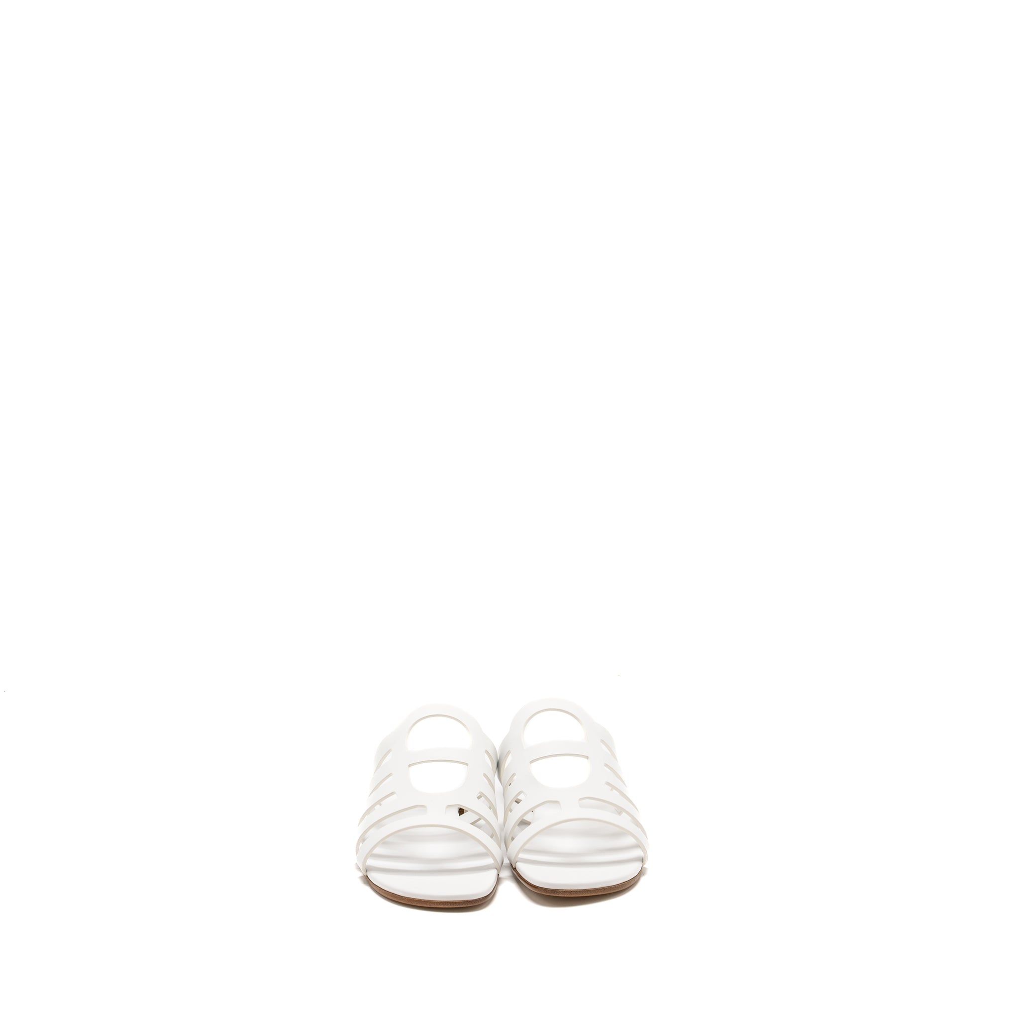 HERMES CAMELIA SANDAL CALFSKIN WHITE