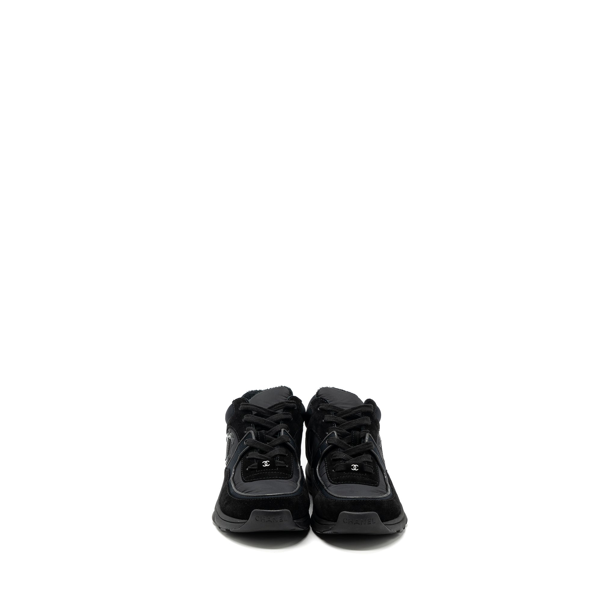 CHANEL TRAINERS/ SNEAKERS NYLON / SUEDE LEATHER BLACK
